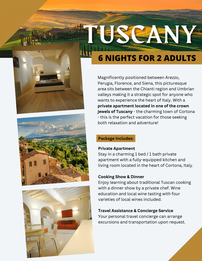 Tuscany 7 days/6 nights for 2 202//261